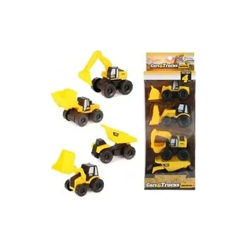 autíčko Auto stavební 4ks plast 10cm v krabici 12,5x34x6cm