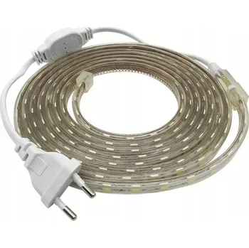 LED páska 5050 LED pásek, sada 60 LED/m, hadice 2m, teplá bílá, 230V, IP67
