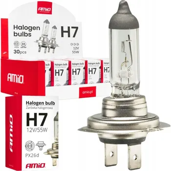 Povinná bezpečnostní výbava Sada halogenových žárovek H7 12V 55W s UV filtrem, 30 kusů