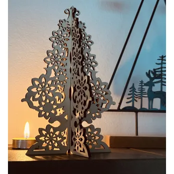 Vánoční dekorace N-Laser | Skládací vánoční stromeček TYP4