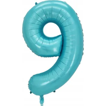 Balónek Fóliový balónek Číslice 9 Modrá – 40 palců / 100 cm – Narozeniny / Dekorace