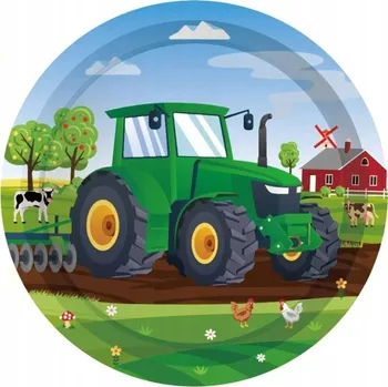 Talíř Talířky na jedno použití traktor 18 cm 6 Ks OSLAVA DĚTSKÁ PÁRTY