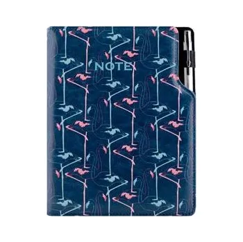 Notes - zápisník DESIGN B5 nelinkovaný - modrá - Flamingo