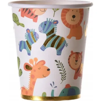 Obraz Papírové kelímky narozeninové ZOO ZVÍŘÁTKA 6 Ks eko