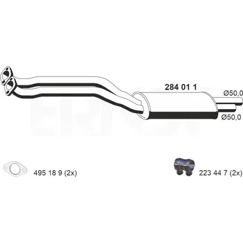 Tlumič výfuku Přední tlumič výfuku ERNST 284011