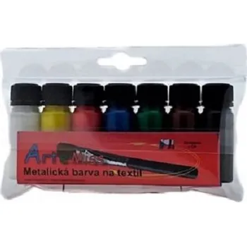 Speciální výtvarná barva Sada metalických barev na textil 7 x 12 g