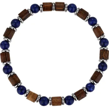 Módní doplněk Jan Kos jewellery Ocelový náramek s hnědým zirkonem STA-6910