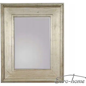 Zrcadlo Zrcadlo v dřevěném stříbrném rámu 80x100 2231