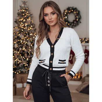 Dámský svetr Dámský svetr FUZZY na zip MY2365 Barva: Bílá, Velikost: ONE SIZE