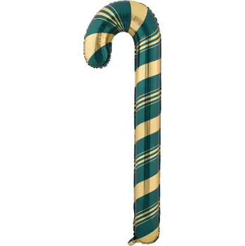 Balónek VELKÝ FÓLIOVÝ BALÓN VÁNOČNÍ LÍZÁTKO CUKROVÁ HŮL 36x73 cm ZELENÝ