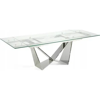 Jídelní stůl Obdélníkový rozkládací stůl Euro-Home 160 x 90 x 75 cm stříbrný