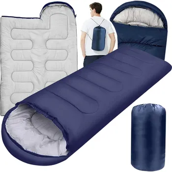 Spacák Spací pytel Lewer mumie syntetický modrý s kapucí 210x70 cm voděodolný