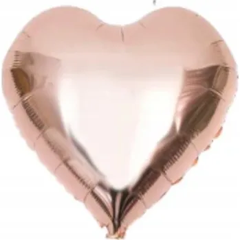 Balónek Fóliový balónek SRDCE ROSE GOLD na heliové narozeniny 45 cm