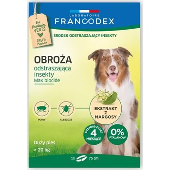 Antiparazitikum pro psa Obojek Francodex proti blechám a klíšťatům pro velké psy nad 20 kg