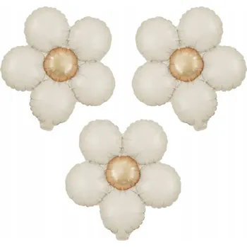 Balónek Fóliový balónek Sedmikráska bílá 51×43 cm – Sada 3 ks / Květiny