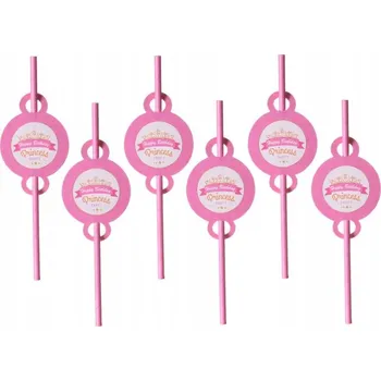 Obraz Papírová Brčka na narozeninovou oslavu - motiv princezna