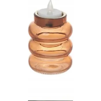 Svícen SKLENĚNÝ SVÍCEN NA ČAJOVÉ SVÍČKY, VÝŠKA 9 CM