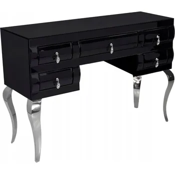 Toaletní stolek Okouzlující černý sklo Toaletní Stolek 120x42x80 cm 16JS137