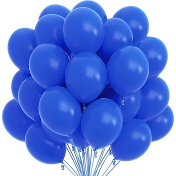 Balónek Balónky metalické gumové MODRÉ svatební hostina narozeniny 30 ks TMAVĚ MODRÉ 25 cm