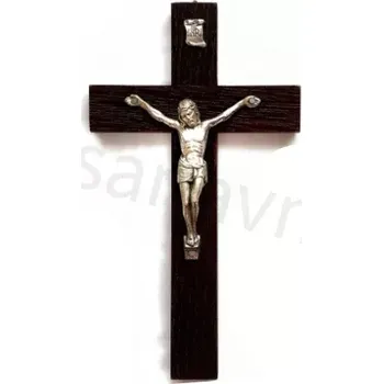 Dřevěná hračka Dřevěný kříž (rovný, 16 cm) - tm. hnědý