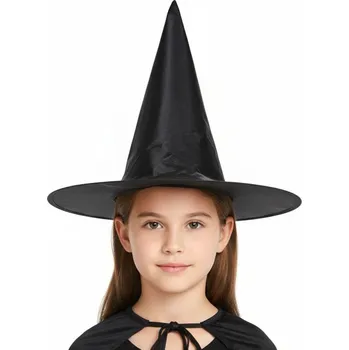 Karnevalový doplněk Černý špičatý klobouk čarodějnice dětská