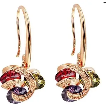 Náušnice Elegantní kamínkové visací náušnice s barevnými zirkony | náušnice šperk - H666