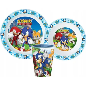 Sada nádobí Sonic the Hedgehog Adventure, mikroplast, se sklem 260 ml