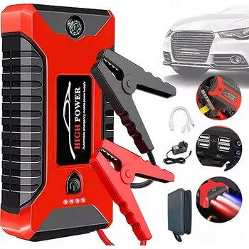 Powerbanka STARTOVACÍ BOOSTER ROZRUCH MOTORU POWERBANKA KOMPAS KABELY 4 X USB 99800mAh