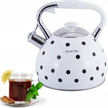Konvice na čaj Tradiční ocelová smaltovaná Konvice Kamille 3 l bílá