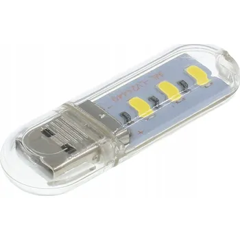 Lampička NOČNÍ LAMPA AUTOMOBILOVÁ LED USB 5V 3 LED BÍLÁ TEPLÁ BARVA