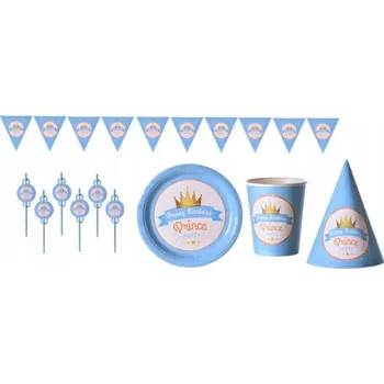 Obraz Narozeninová sada papírová Prince brčka čepice