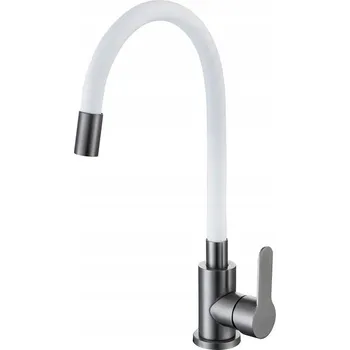 Vodovodní baterie Kuchyňská stojánková baterie Brenor bílá, stříbrná