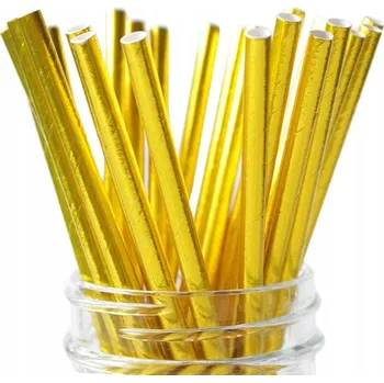 Brčka Papírové brčka zlaté eko bio 25 ks