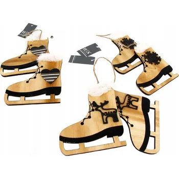 Vánoční ozdoba HANIPOL Dřevěné brusle, závěs (různé vzory)