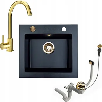 Granitový dřez Jednokomorový granitový dřez Brenor černý