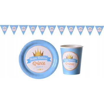 Obraz Narozeninová papírová sada Prince pro chlapce, girlanda