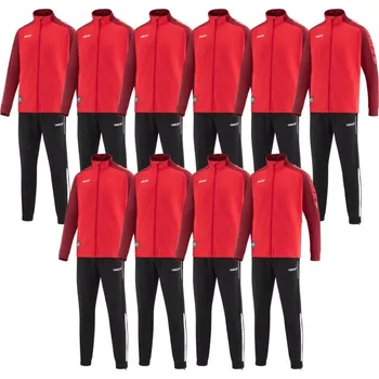 Saller X.72 10x Tepláková - tréninková souprava BARVA: 173 tmavě červená-červená-bílá, Velikost: S Týmová sada 10 teplákových souprav Saller X.72