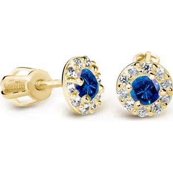 Náušnice Cutie Diamonds Luxusní náušnice ze žlutého zlata se safíry a diamanty DZ60167-30-SF-X-1 + 2 měsíce na vrácení zboží