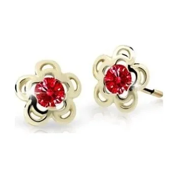 Náušnice Cutie Jewellery Půvabné zlaté dětské náušnice C2204-30-X-1 červená + 2 měsíce na vrácení zboží