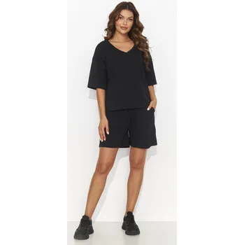 Tepláková souprava s krátkým rukávem a šortkami NU463 Barva: Černá, Velikost: L