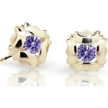 Náušnice Cutie Jewellery Slušivé dětské náušnice ze žlutého zlata C2216-30-X-1 fialová + 2 měsíce na vrácení zboží