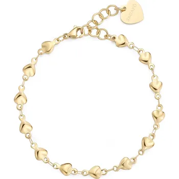 Módní doplněk S'Agapõ Pozlacený srdíčkový náramek Chunky SHK99 + 2 měsíce na vrácení zboží