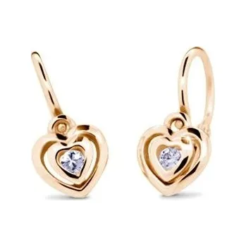 Náušnice Cutie Diamonds Dětské náušnice z růžového zlata Srdíčka s brilianty DC2177-10-00-X-4 + 2 měsíce na vrácení zboží