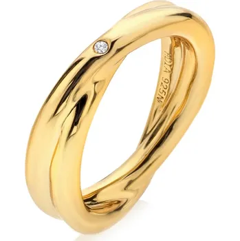 Oblečení a móda Hot Diamonds Minimalistický pozlacený prsten s pravým diamantem Jac Jossa Soul DR292 51 mm + 2 měsíce na vrácení zboží