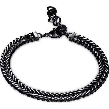 Náramek S'Agapõ Černý ocelový náramek pro muže Ripple SRP52 + 2 měsíce na vrácení zboží