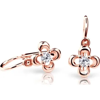 Náušnice Cutie Diamonds Zlaté dětské náušnice Čtyřlístky s brilianty DC2013-10-00-X-4 + 2 měsíce na vrácení zboží