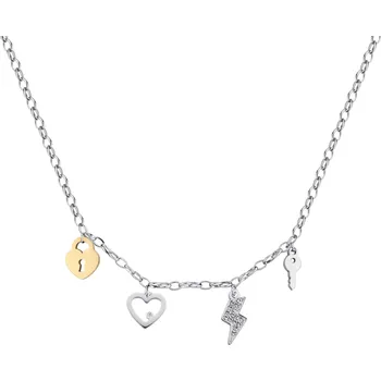 Šperk S'Agapõ Stylový bicolor náhrdelník s přívěsky Happy SHAR18 + 2 měsíce na vrácení zboží