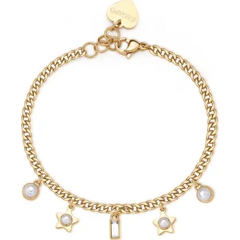 Náramek S'Agapõ Půvabný pozlacený náramek s přívěsky Message SSG33 + 2 měsíce na vrácení zboží