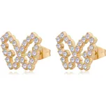 S'Agapõ Pozlacené motýlové náušnice s krystaly Twinkle SWN30 + 2 měsíce na vrácení zboží