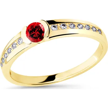 Prsten Cutie Diamonds Prsten ze žlutého zlata s rubínem a diamanty DZ6708-2106-RU-X-1 55 mm + 2 měsíce na vrácení zboží